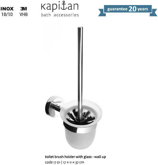 Karag Uno Satine 170199 Glass Toilet Brush Silver