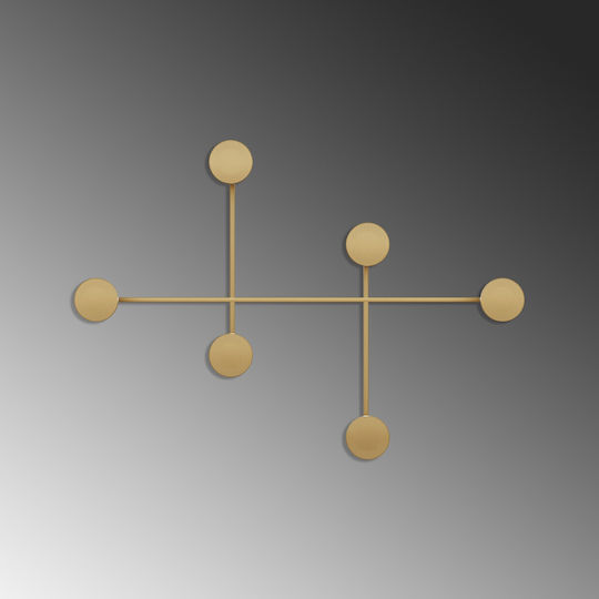Wall Hanger 6 Positions Dama 494pyt1133 82x60x10cm Gold Wallity Metal