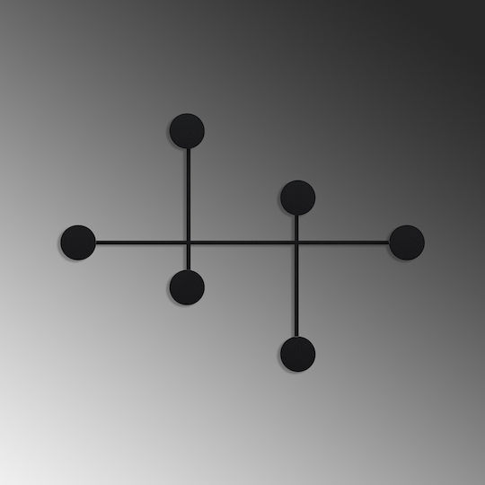 Wall Hanger 6 Positions Dama 494pyt1129 82x60x10cm Black Wallity Metal