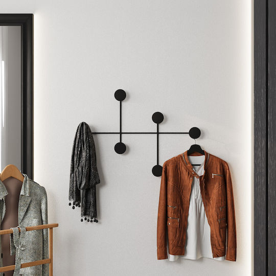 Κρεμάστρα Τοίχου 6 Θέσεων Dama 494pyt1129 82x60x10cm Black Wallity Μέταλλο Κρεμάστρα Τοίχου 6 Θέσεων Dama 494pyt1129 82x60x10cm Black Wallity Μέταλλο