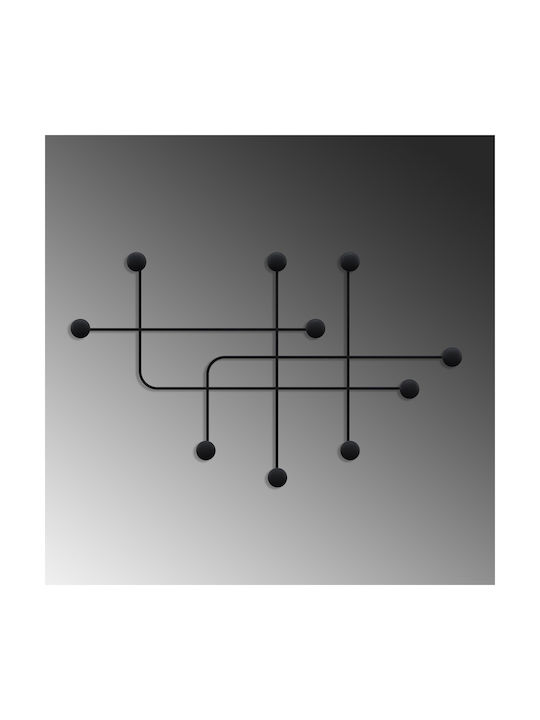 Κρεμάστρα Τοίχου 10 Θέσεων Samara 494pyt1130 107x64x10cm Black Wallity Μέταλλο