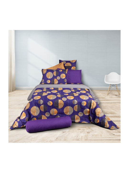 SB Home Παπλωματοθήκη Βαμβακερή Υπέρδιπλη 230x250 Gliter Μωβ