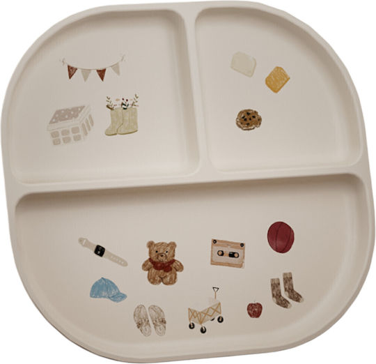 Queen Mother Toddler Plastic Beige Dinner Plate Let's Party 3 Pieces