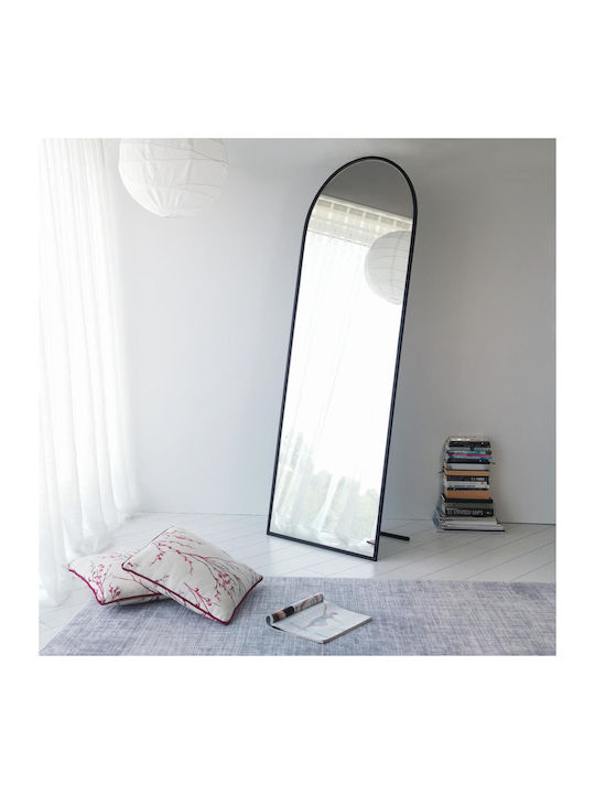 Aberto Design Arched Floor Mirror with Black Metal Frame 180x65cm