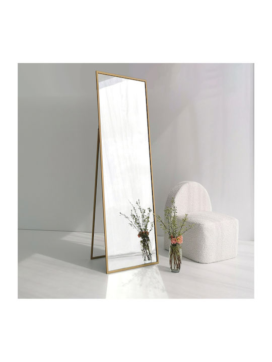 Aberto Design Oglindă De Podea Cu Cadru Metalic Auriu 170x60cm