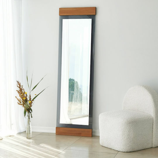 Aberto Design Boden- oder Standspiegel mit Beigem Metallischem Rahmen 170x50cm
