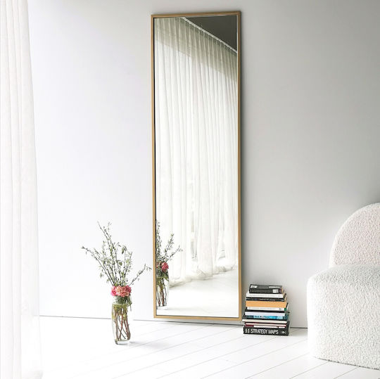 Aberto Design Oglindă De Podea Cu Cadru Metalic Auriu 170x60cm