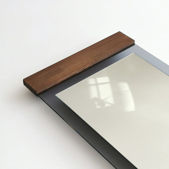 Aberto Design Огледало на пода с кафява металик рамка 170x50см