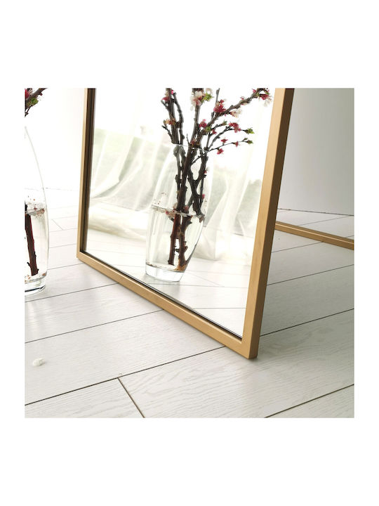 Aberto Design Oglindă De Podea Cu Cadru Metalic Auriu 170x60cm