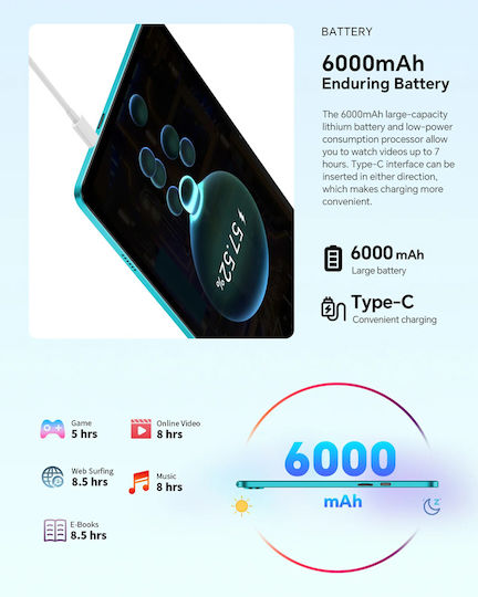 Teclast P33 10.1" Tablet (3GB/64GB/Πληκτρολόγιο/Ποντίκι/Στυλό Αφής/Θήκη/Βάση) Μπλε