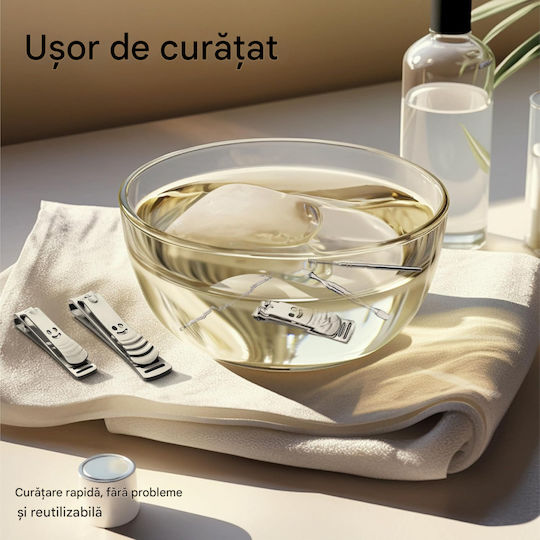 Set Manichiură Pedichiură H&s 14 Piese Oțel Inoxidabil Geantă De Depozitare Bej