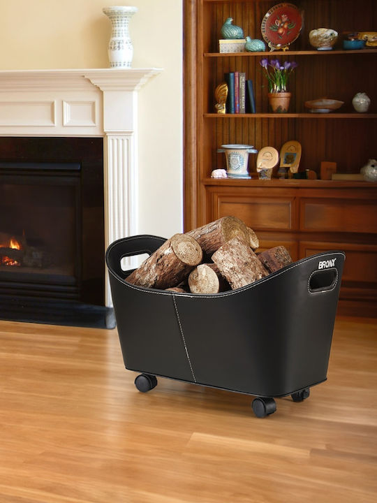Home & Camp HC20867 Rubber Firewood Basket 53x36x36cm Black