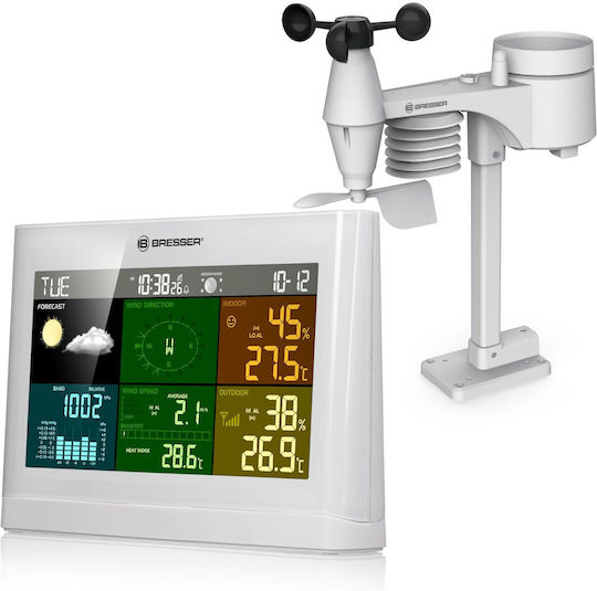 Bresser 5-in-1 Comfort 7002550GYE000 Ασύρματος Μετεωρολογικός Σταθμός Ψηφιακός Επιτραπέζιος Λευκός