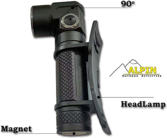 Alpin Lumină de lucru și de sit, cu baterie Lanternă LED cu Luminozitate Maximă 1500lm Negru