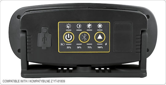 Yato Taschenlampe LED IP44 mit maximaler Helligkeit 2000lm Rot