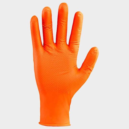 Stenso Gloves for Work Disposable Orange Nitrile 1pcs
