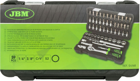 JBM Ratschen- & Steckschlüssel-Sets 1\4" & 3\8" 59Stück