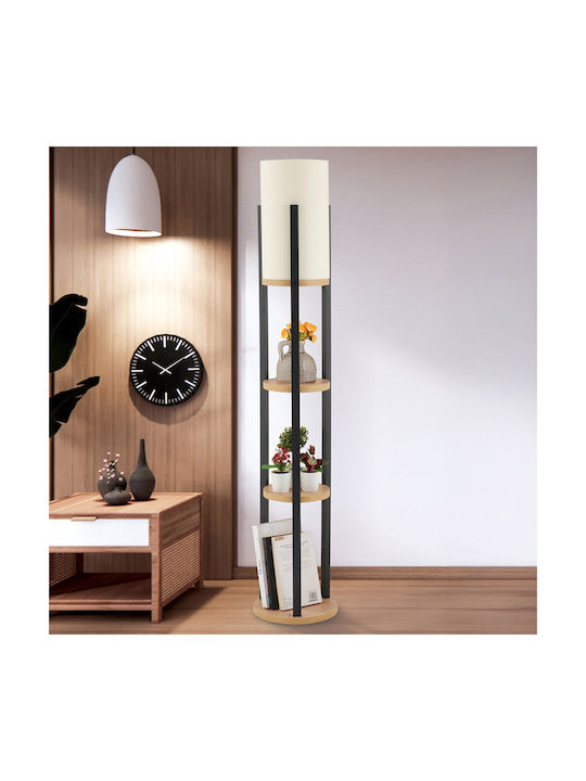 Opviq Circle Stehleuchte H134xB25cm. mit Fassung für Lampe E27 Weiß