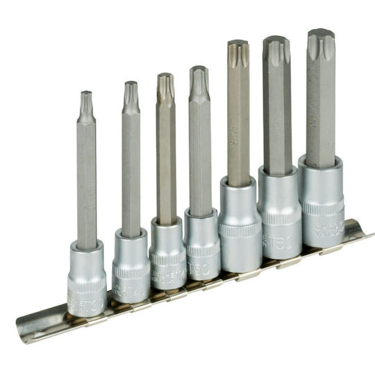 JBM Дълги Битови ключове с Torx и Квадратно Гнездо 1/2'', 3/8'' Комплект 7бр