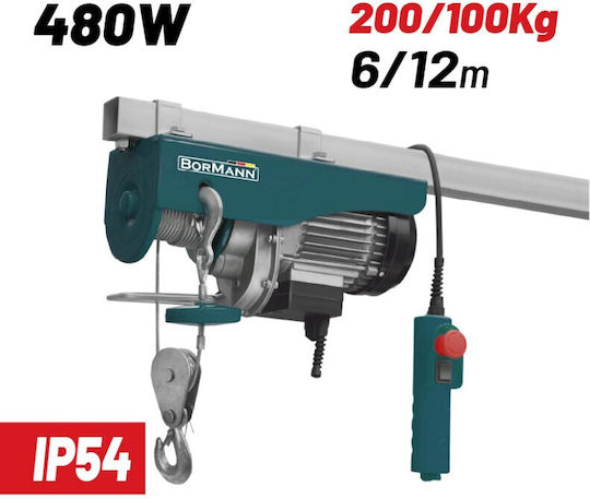 Bormann Electric Hoist BPA2000 for Weight Load up to 200kg Blue