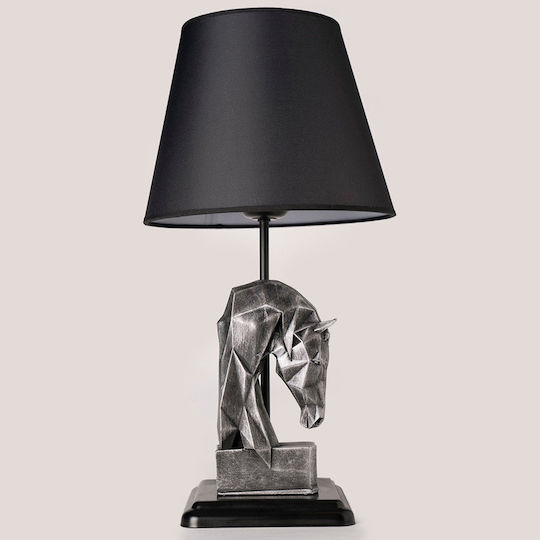 Opviq Table Lamp for Socket E27 with Gray Shade and Base