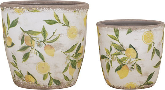 Artekko Vaze Pentru Plante Ceramice Galbene 2 Buc Artekko Vaze Pentru Plante Ceramice Galbene 2 Buc