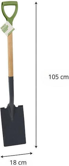 Kinzo Garten-Schaufel 105cm Metallische Klinge Holzgriff Ergonomischer Griff 27063 Kinzo