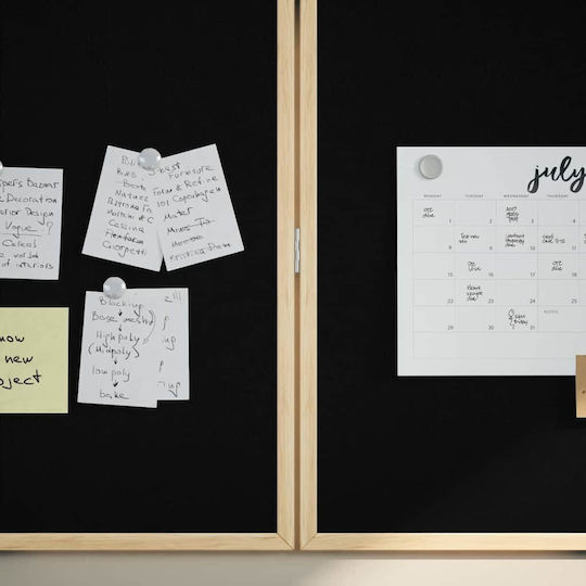 Chalk Board Black 100 X 1.4 X 100 Cm Solid Pine Wood 42015929