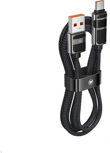 Lamtech Geflochten USB 2.0 Kabel USB-C männlich - USB-A 66W Schwarz 1.2m