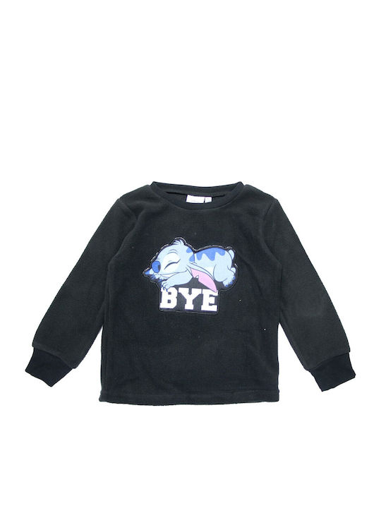 Disney Παιδική Πιτζάμα Χειμωνιάτικη Fleece Μαύρο Lilo & Stitch Disney Παιδική Πιτζάμα Χειμωνιάτικη Fleece Μαύρο Lilo & Stitch