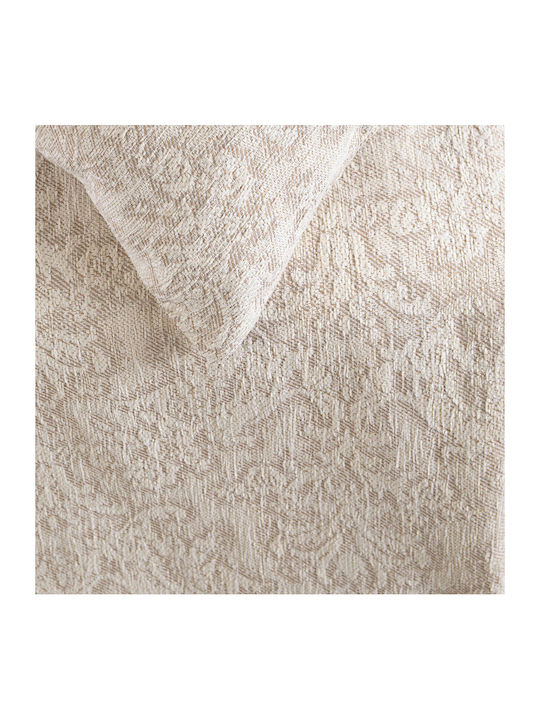 Rythmos Bianco Armchair Throw Chenille 160x180cm Ecru