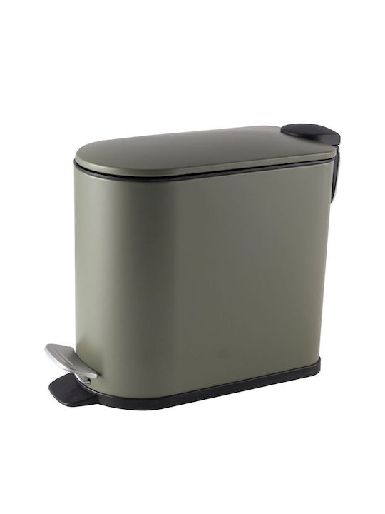 Metallic Toilet Brush and Basket Set Soft Close 5lt Green