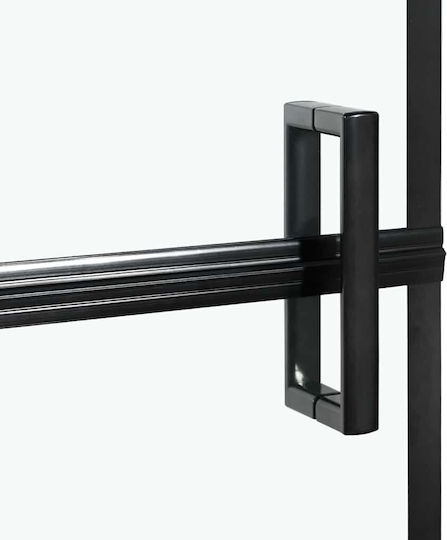vidaXL Καμπίνα Μπανιέρας με Πτυσσόμενη Πόρτα 100x129.5cm Clear Glass Black vidaXL Καμπίνα Μπανιέρας με Πτυσσόμενη Πόρτα 100x129.5cm Clear Glass Black