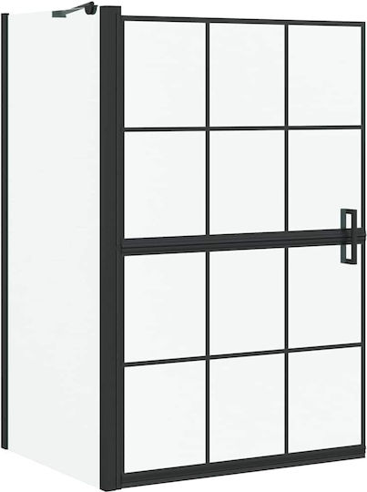 vidaXL Duschkabine Badewanne mit Zusammenklappbarer Tür 80x68x129.5cm Klarglas Schwarz