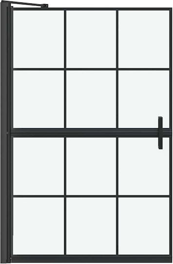 vidaXL Duschkabine Badewanne mit Zusammenklappbarer Tür 80x68x129.5cm Klarglas Schwarz