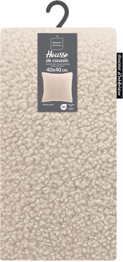 Douceur d'Intérieur Dekorativer Kissenbezug Woolen Fleece Natur 40x40cm