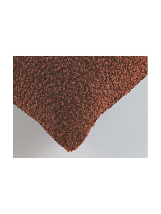 Douceur d'Intérieur Decorative Pillow Case Woolen Fleece Terracotta 1612920 40x40cm