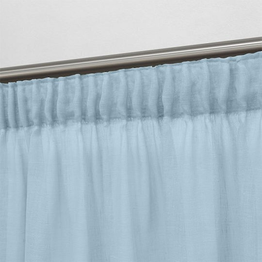 Lino Home Κουρτίνα με Τρέσα 1010 Γαλάζια 295x300εκ.
