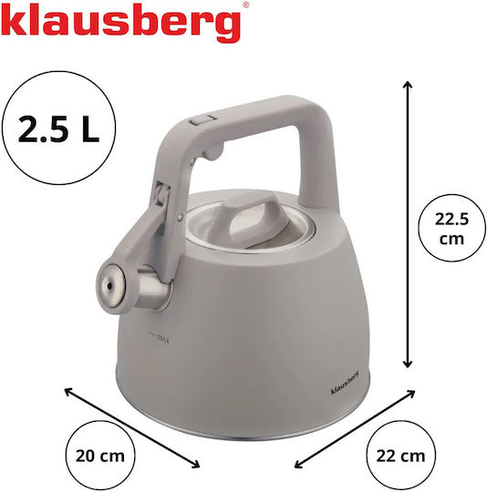 Klausberg Wasserkocher Edelstahl Gray 2500ml