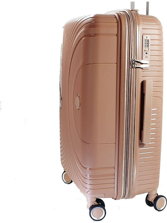 Bartuggi Großer Hart-Reisekoffer Rosa mit 4 Rädern Höhe 76cm