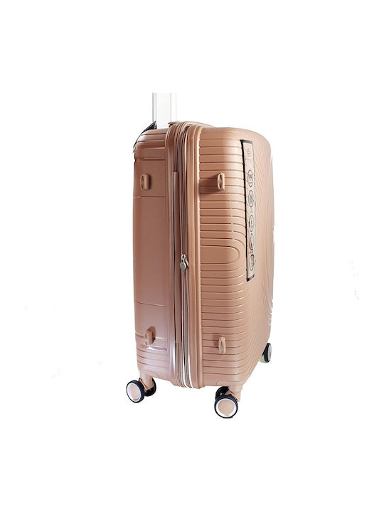 Bartuggi Großer Hart-Reisekoffer Rosa mit 4 Rädern Höhe 76cm