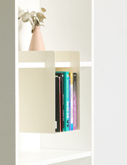 Book End Holder Cube 438ctf1305 18x15.5x19cm Cream Hanah Home Metal