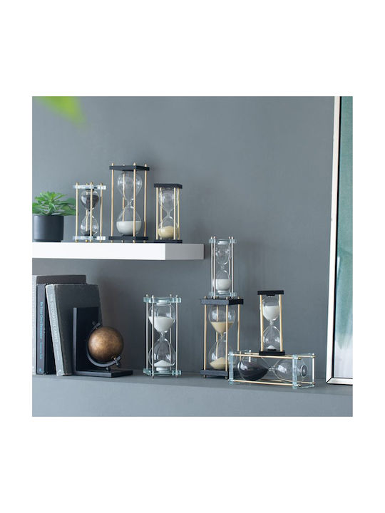 Artekko Clepsidră Decorativă Pentru Birou Din Sticlă 9.5x9.5x25.5 cm În Culoare Neagră