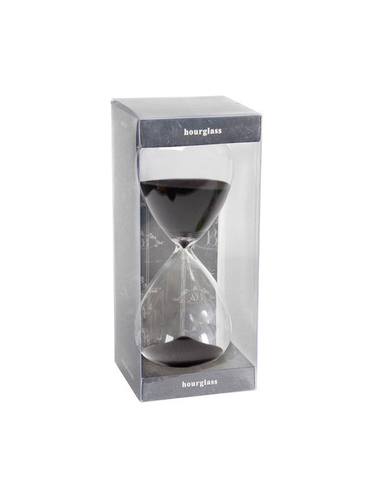 Artekko Artekko Sanduhr Dekorative Glas Schwarz 7,5x7,5x20,3 cm 73221-blac
