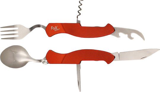 Fox Outdoor Camping Cutlery Set Spoon and Knife Fork Dividable 6 in 1
