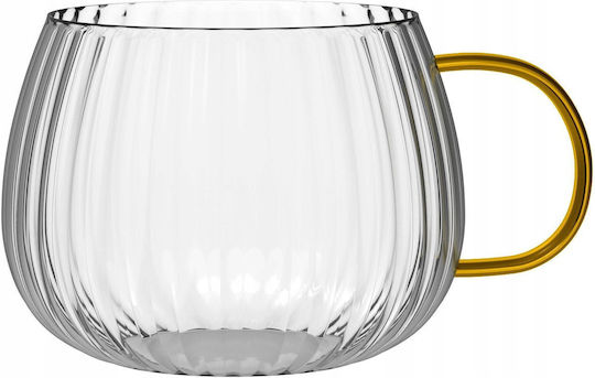 Vialli Design Glass Coffee / Freddo Cup Yellow 350ml