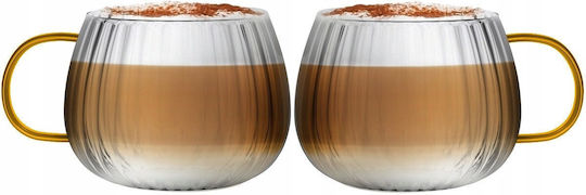 Vialli Design Glass Coffee / Freddo Cup Yellow 350ml
