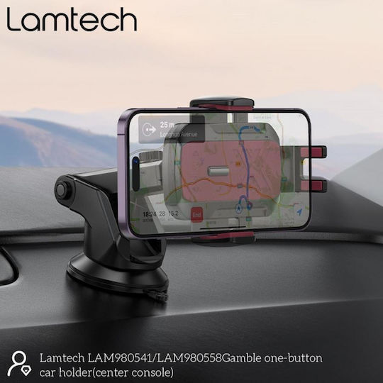 Lamtech Βάση Κινητού Αυτοκινήτου με Ρυθμιζόμενα Άγκιστρα Black/red