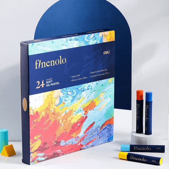 Deli Oil Pastels Paper Box 24 Colors Finenolo