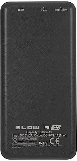 Blow PB10A Power Bank 10000mAh mit 2 USB-A Anschlüssen Schwarz